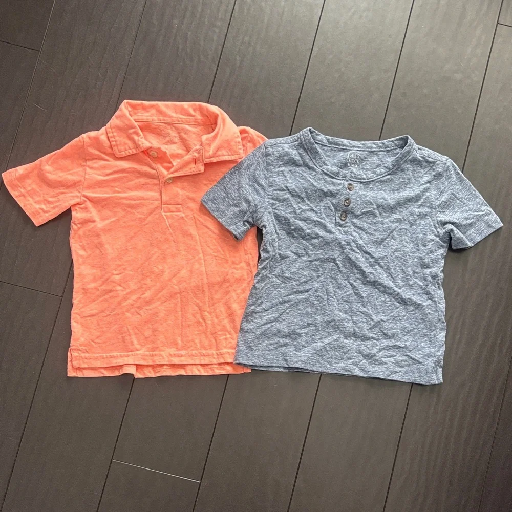 The Children's Place Coral and Denim Polo Set